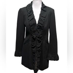 INC International Concepts Black Ruffled Jacket